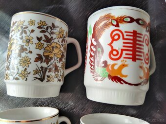 Čínské porcelánové, sběratelské,retro hrnky - 5