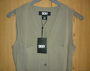 Olivové šaty DKNY - 5