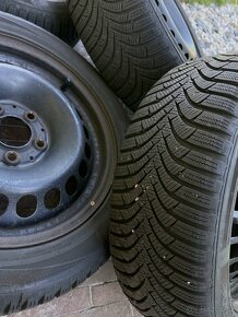 Plechové disky 5x112 16 se zimním pneu Hankook 195/55 R16 - 5