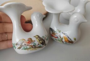 Krásná porcelánová minimalistická bílá figurka ptáčka/svícen - 5