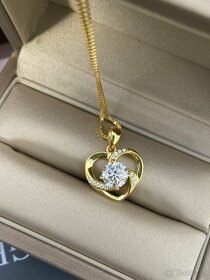 náhrdelník Přívěsek srdce diamant moissanit moissanite GRA - 5