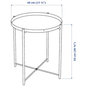 Odkládací stolek s podnosem Ikea Gladom jako nový - 5