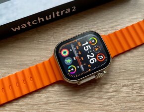 Chytré hodinky Smart Watch Ultra 2 49mm Titan oranžový řem - 5