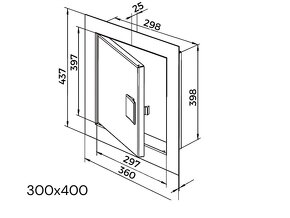 Revizní dvířka kovová s úchytem 300x400 - 5