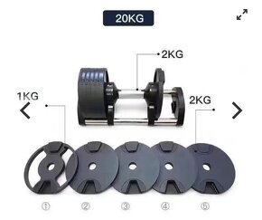 Nastavitelné nakládací činky , činka Master spin 2-20kg - 5