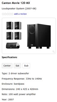 Subwoofer Canton MX 120 - asi odpálený zesilovač - 5