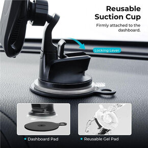 NOVÝ držák mobilu Pitaka MagEZ Car Mount Pro - Suction Cup - 5