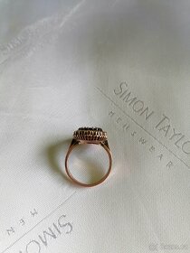 Zlatý luxusní starožitný prsten s diamanty a Berylem 5,5ct - 5