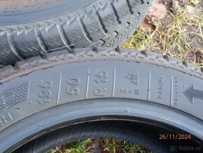 3xZimní gumy KLEBER 195/50 R15 vzorek 2x5MM 1x4MM - 5