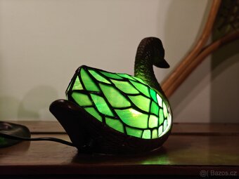 Krásná Tiffany lampa "Green Duck" - 5