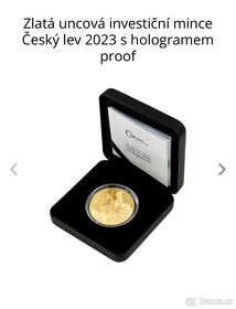 Prodám zlatou minci 1oz Český lev 2023 s hologramem - 5