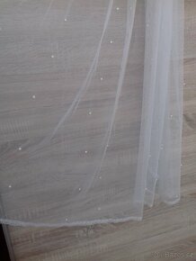 Svatební závoj hřebínek a perličky 100cm - 5
