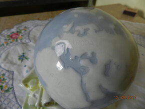 Krásná stará porcelánová Zeměkoule Atlas Globus - 5
