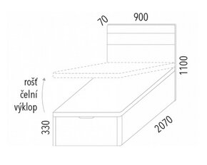 Postel typu boxspring z bukového masivu s čalouněným čelem - 5