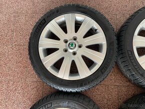 Originalní ALU kola Škoda 5x112 r17 zimní pneu 8mm - 5