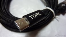 USB kabel TOPK typ C kabel nový 1,8m kvalitní - černý - 5