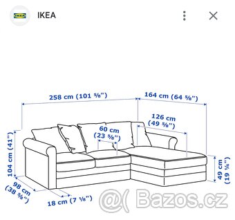 GRÖNLID 3místná rozkl. pohovka s lenoskou - 5