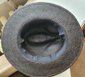 Letní pánský černý klobouk, pravé Panama v. 57-58 - 5