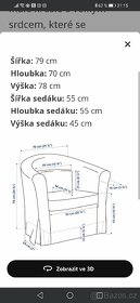 KŘESLO TULLSTA (IKEA). BÉŽOVÉ A MODRÉ. - 5