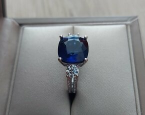 DIAMANTOVÝ PRSTEN SAFÍR 7.30ct. BRILIANTY 1.16ct. TOP CENA - 5