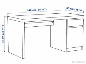 hnědý psací stůl MALM, ikea - 5