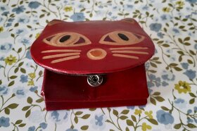 Červená peněženka motiv kočička - 5