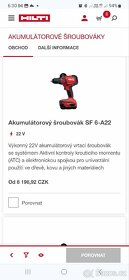 HILTI AKUMULÁTOROVÝ ŠROUBOVÁK SF 6 -A22 - 5