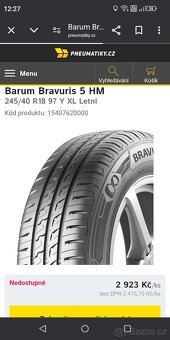 245/40 R18 XL Barum letní 2ks - 5