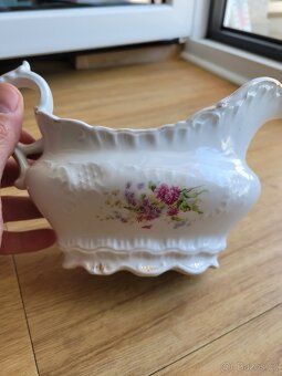 Omáčník, porcelán, zdobený, zlacený, značený - 5