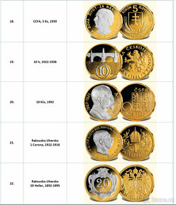 Sada Nejoblíbenější československé mince 36 24karát zlato - 5