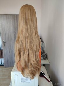 Nová dlouhá medová blond Lacefront paruka - 5