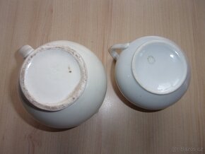 2x STARÁ PORCELÁNOVÁ MLÉČENKA, DŽBÁNEK - 5