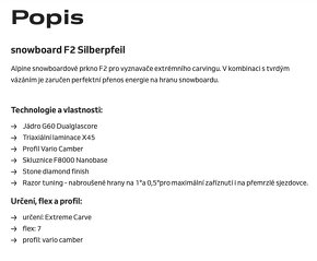 snowboard F2 Silberpfeil carbon 168 cm - 5