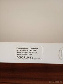 RoHS  KC 806 CD player,FM rádio, bluetooth,USB player AUX - 5