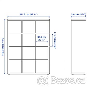 Policový díl KALLAX 3x4, regál, dělící stěna, knihovna - 5