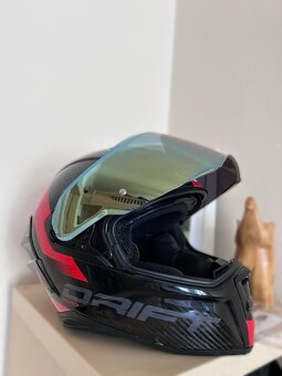 helma Caberg Drift Evo Carbon - anthracite/red - nová, vel.S - 5