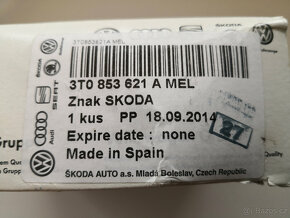 Nové originální logo Škoda 3T0 853 621 A MEL - 5