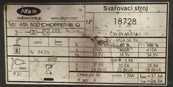 Synergická MIG/MAG svářečka Alfa In ATA 500 CHOPPER, více ks - 5