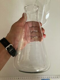 Baňka kuželová Erlenmeyerova širokohrdlá Pyrex 1000 ml - 5