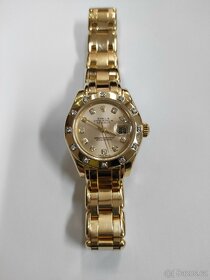 Zlaté dámské hodinky Rolex s diamanty - 5