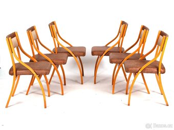Designové  židle L. Volák po renovaci, 6 ks, 1987. - 5