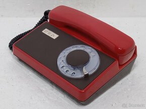 Retro červený telefon Tesla - 1987 ČSSR - 5