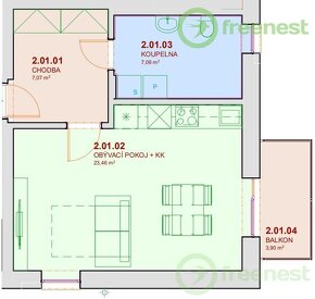 Prodej novostavby prostorného bytu 1+kk Opatovice nad Labem, - 5