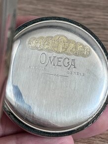 Panceřové tříplaštové stříbrné kapesní hodiny OMEGA, 103g - 5