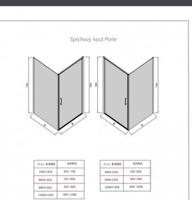 Sprchový kout Porte L/P - černá matná 80x80 - 5