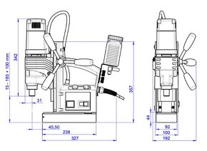 Magnetická vrtačka ALFRA ROTABEST 50 RL-E + sada vrtáků 6ks - 5