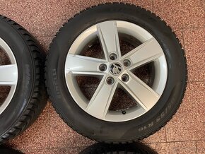 Originalní ALU kola Škoda 5x112 r16 zimní pneu 7mm - 5