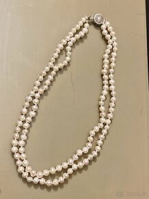 Dvouřadý náhrdelník z pravých perel 6-7 mm - 5
