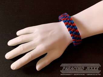 PARACORD náramek (19 cm) blue - red - 5