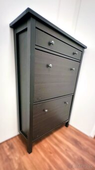 Botník IKEA HEMNES se 2 přihrádkami – černohnědý - 5